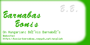 barnabas bonis business card